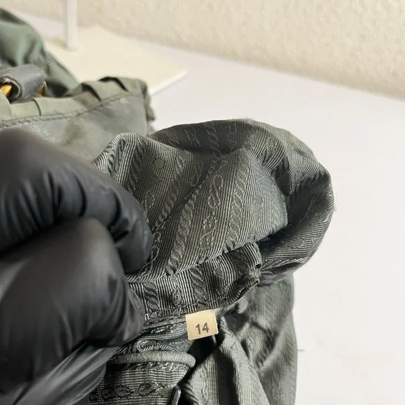 Prada Olive Green Quilted Nylon Tote with Gold Hardware - Picture 3 of 16